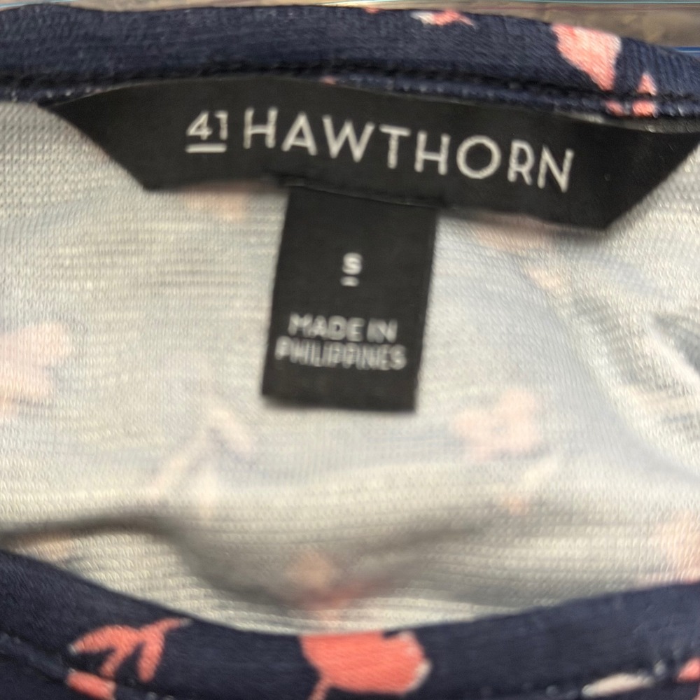 41 Hawthorn Brigitte Delicate Ditsy Floral Feminine Dress Small Navy Pink Casual - Picture 6 of 6